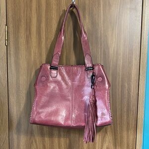 Elliott Lucca Pink Tote with Tassel EUC